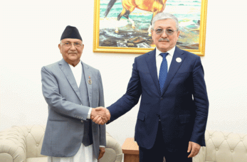 प्रधानमन्त्री ओली र किर्गिज गणतन्त्रका मन्त्रिपरिषद्का अध्यक्ष कासिमालिभबीच भेटवार्ता