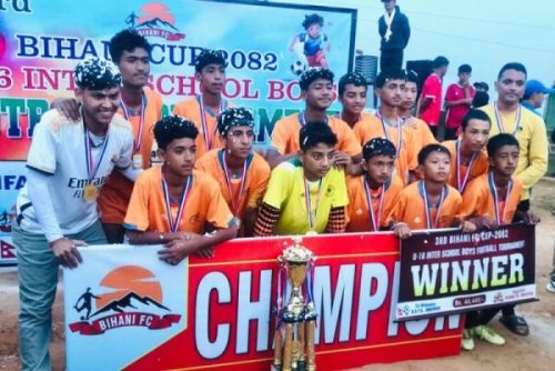 युनाइटेडलाई हराउँदै सिद्धेश्वरलाई बिहानी कप फुटबलको उपाधि