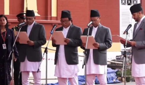 नवनियुक्त चार मन्त्रीले लिए पद तथा गोपनीयताको शपथ