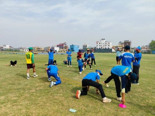 भैरहवामा यु–१९ क्रिकेट टोलीको प्रशिक्षण