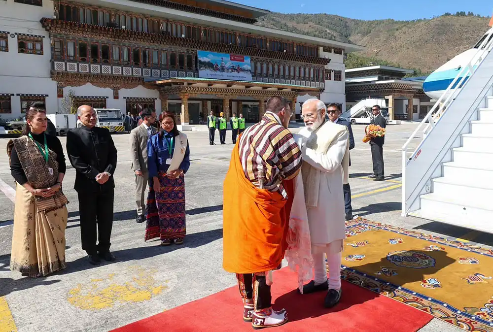 भुटानमा जलविद्युत परियोजना उद्घाटन गर्न प्रधानमन्त्री मोदीको भुटानमा