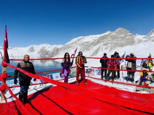 तिलिचोमा रेस्लिङ्ग आयोजना गरी ‘गिनिज बुक अफ वर्ल्ड रेकर्ड’मा नाम लेखाउन सफल