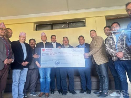 कांग्रेस केन्द्रीय कार्यालय पुनर्निर्माणका लागि २५ लाख सहयोग