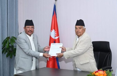राष्ट्रपतिसमक्ष राष्ट्रिय सभा सदस्य निर्वाचनको प्रतिवेदन पेश
