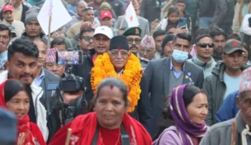 उम्मेदवारी मनोनयनका लागि प्रचण्ड रुकुम पूर्वमा