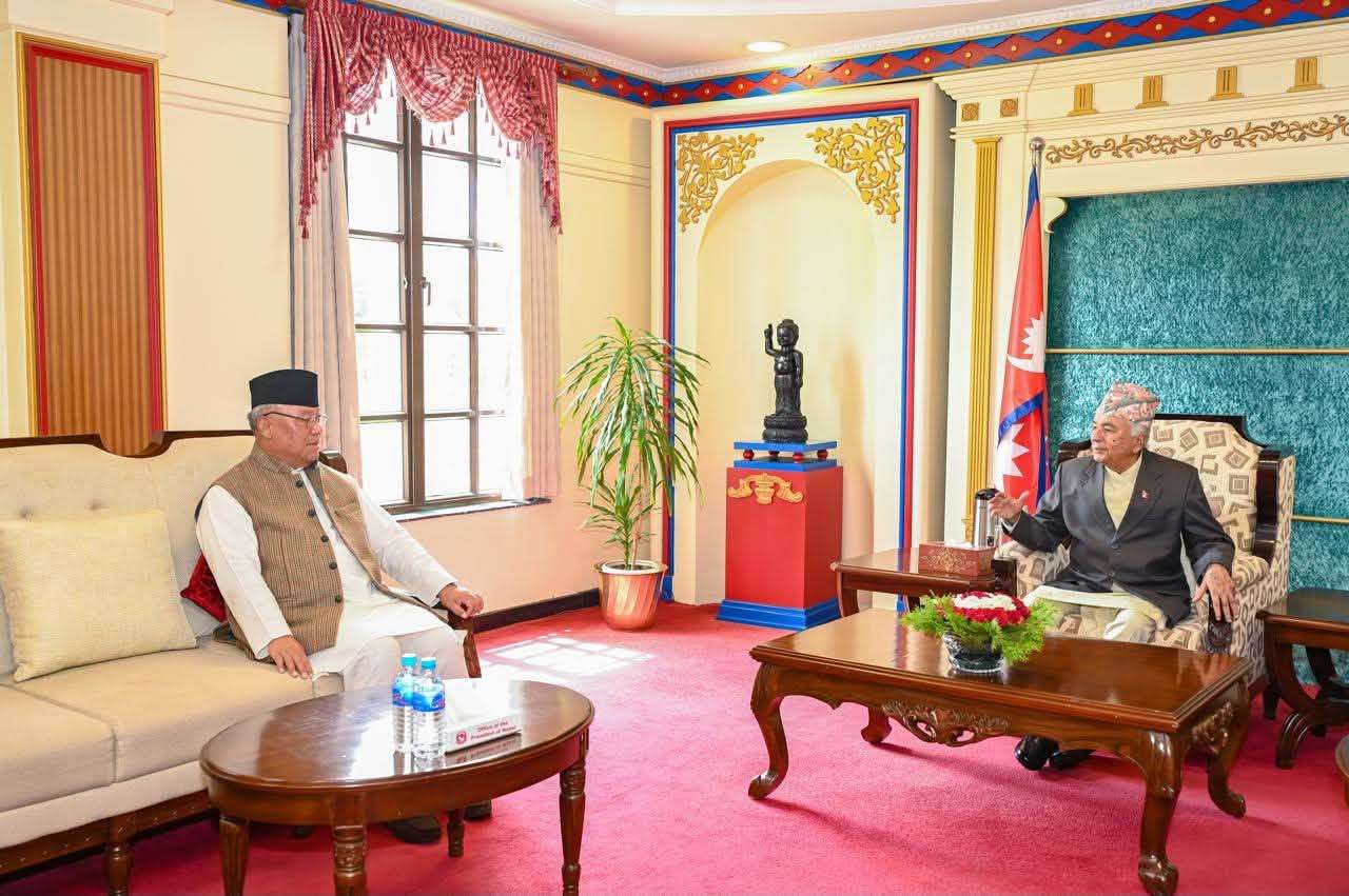 राष्ट्रपति पौडेल र कांग्रेस संसदीय दलका आङ्देम्बेबीच भेटवार्ता