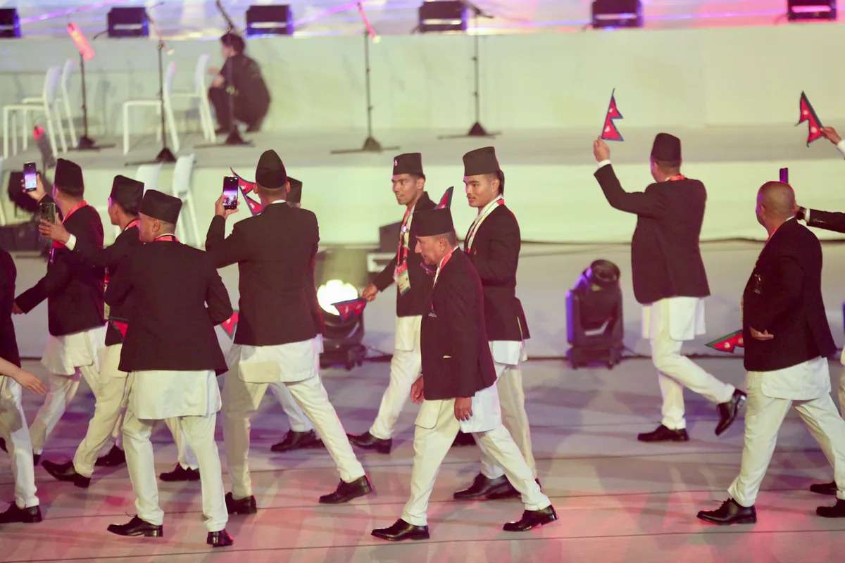 एसियन खेलकुदको २०औँ उद्घाटन समारोहमा नेपालको मार्चपास